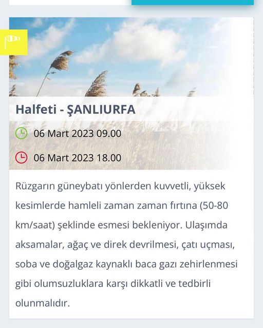 🔴Bölgemiz İçin Kuvvetli Rüzgâr Ve Fırtına Uyarısı!