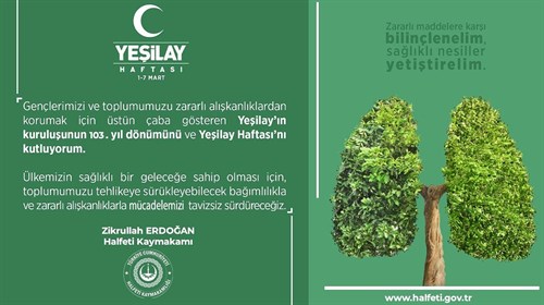 Yeşilay Haftası Kutlu Olsun. 